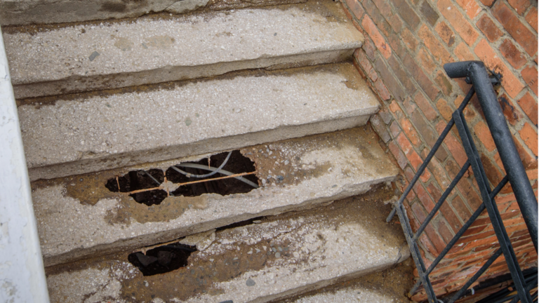 defective apartment stairs